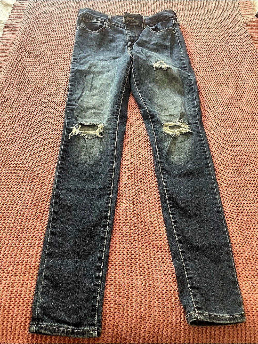 Levi's 720 High Rise Super Skinny Jeans Blue Waist 28